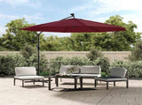 Cantilever Garden Parasol with LED Lights and Steel Pole Wine Red 313780