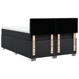 Box Spring Bed with Mattress Black 140x200 cm Faux Leather 3286124