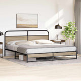 Metal Bed Frame without Mattress Smoked Oak 180x200 cm Super King 3318680