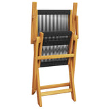 Bistro Set Black Solid acacia wood, Polypropylene Compact 3281793
