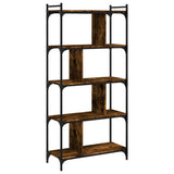 Bookcase 5-Tier Smoked Oak 76x32x158 cm Engineered Wood 833942