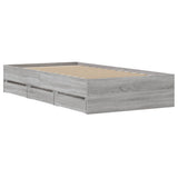 Bed Frame with Drawers without Mattress Grey Sonoma 90x200 cm 3207299