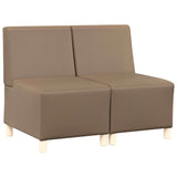 Modular Sofa Unit Armless 2 pcs Cappuccino 55 x 74 x 82 cm 3399773