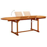 Garden Dining Set Brown Solid Acacia Wood Large Foldable 3079639
