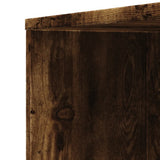 Narrow Bathroom Cupboard with Wheels Smoked Oak Engineered Wood 855299