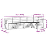 Outdoor Sofa Set 5 pcs White 247 x 128.5 x 73 cm 3391824