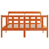 Bed Frame with Headboard without Mattress Wax Brown 160x200 cm 3306600