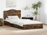Storage Bed with Drawer Smoked Oak 90 x 190 cm Engineered Wood 3413552