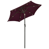 Garden Parasol with LED Lights Bordeaux Red 200x211 cm Aluminium 313561