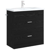 Bathroom Under Sink Cabinet Black Oak 78.5 x 37.5 x 81 cm 890713