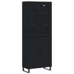 Highboard Black 69.5x34x180 cm Engineered Wood 3198234