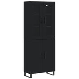 Highboard Black 69.5x34x180 cm Engineered Wood 3198234