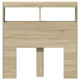Headboard Cabinet with LED Sonoma Oak 100x17x102 cm 839184