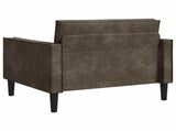 XL Armchair Dark Grey Faux Suede Leather 42043528
