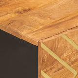 Coffee Table Brown and Black 80x50x40 cm Solid Wood Mango 356787