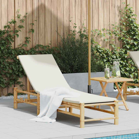 Sun Lounger with Cushions 55x199x30 cm Bamboo 4108226