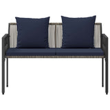 Outdoor Benches 2 -Seater 116 x 56 x 75 cm Poly Rattan 42025355