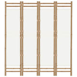 Folding 4-Panel Room Divider 160 cm Bamboo and Canvas 350624