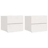 Bedside Table 2 pcs White 39 x 34 x 33 cm Solid pinewood 873508