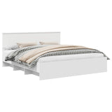 Bed Frame with Headboard White 200 x 200 cm Engineered Wood 3408816