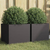 Planters 2 pcs Black 32x30x29 cm Steel 841536