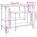 Console Table with Shelves Brown Oak 100x35x75 cm 837791