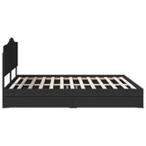 Storage Bed with Headboard Black 200 x 200 cm Engineered Wood 3413472