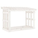 Firewood Rack White 108x64.5x77 cm Solid Wood Pine 822433