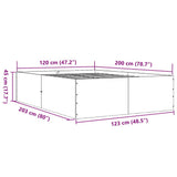 Bed Frame without Mattress Smoked Oak 120x200 cm 3280934