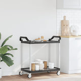 ZNTS 2-Tier Trolley Black 99x50x97 cm Aluminium 30324