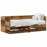 Daybed with Headboard Old Wood 90 x 200 cm Engineered Wood 3333999