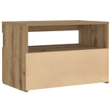 ZNTS Bedside Cabinet with LED Lights Artisan Oak 60x35x40 cm Engineered Wood 3329176