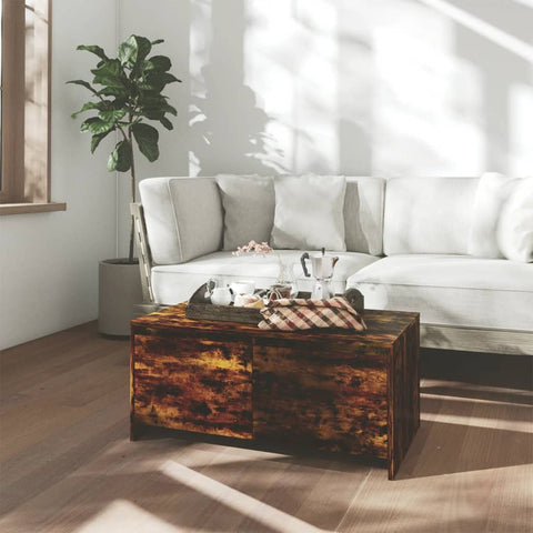 Coffee Table Smoked Oak 90x50x41.5 cm Engineered Wood 813029