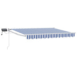 Manual Retractable Awning with LEDs Blue and White 3 x 2.5 m 3419246