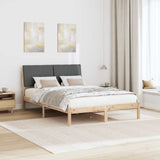 Bed frame Brown and dark grey 140 x 200 cm Solid pine wood 878745