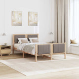 Bed frame Brown and taupe 120 x 200 cm Solid pine wood 878472