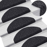 ZNTS Stair Mats Self-adhesive 20 pcs Black 65x21x4 cm 3365645