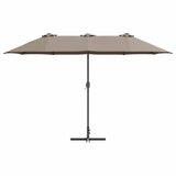 Garden Parasol Taupe 370 x 197 x 239 cm Polyester and Aluminium 42003370