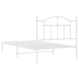 Metal Bed Frame without Mattress with Headboard White 100x190cm 353482