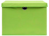 Storage Boxes with Lids 10 pcs Green 32x32x32 cm Fabric 288372