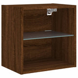 Bedside Cabinets with LED Lights Wall-mounted 2 pcs Brown Oak 837077