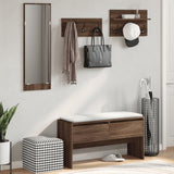 4 Piece Hallway Furniture Set Brown Oak Engineered Wood 847925