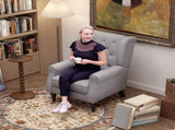 Retro Accent Chair, Wingback Armchair with Wood Frame Button Tufted Design for Living Room Bedroom, T3398P328125