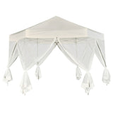 Hexagonal Pop-Up Marquee with 6 Sidewalls Cream White 3.6x3.1 m 42109
