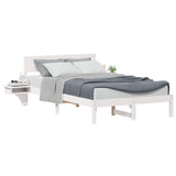 Bed Frame with Headboard White 120 x 200 cm Solid Pine Wood 873449