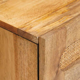 Bedside Cabinet Natural 50 x 33 x 60 cm Solid Mango Wood 4018055