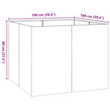 Planter 100x100x80 cm Galvanised Steel 860827