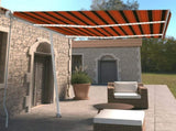 Manual Retractable Awning with LED 350x250 cm Orange and Brown 3069525