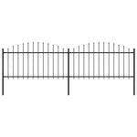 ZNTS Garden Fence with Spear Top Steel x3.4 m Black 277731