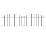 ZNTS Garden Fence with Spear Top Steel x3.4 m Black 277731